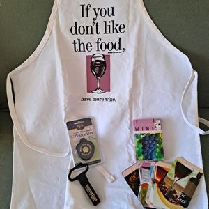 Apron and wine accessories.